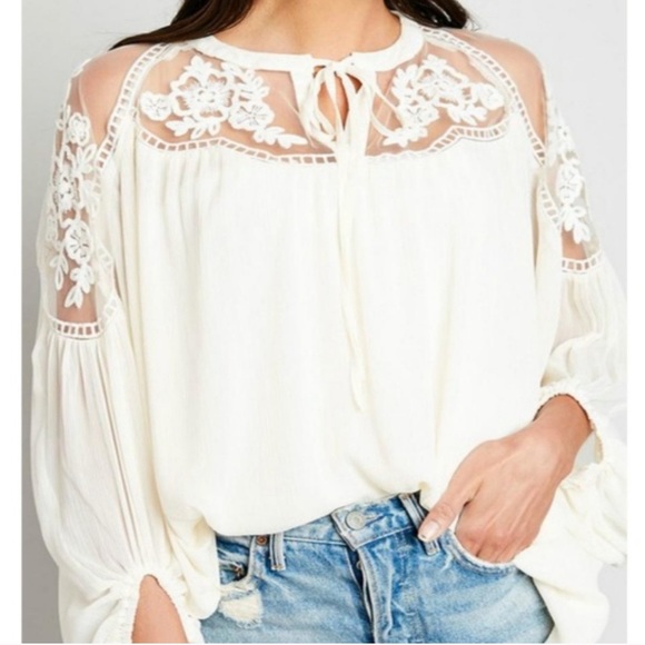 Hayden Tops - Hayden Los Angeles Ivory Lace Blouse